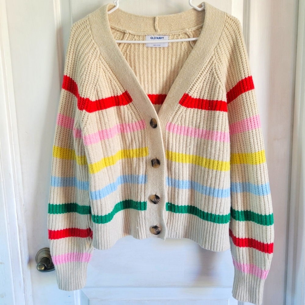 Old Navy | Women's Multicolor Striped Cardigan | Size Medium